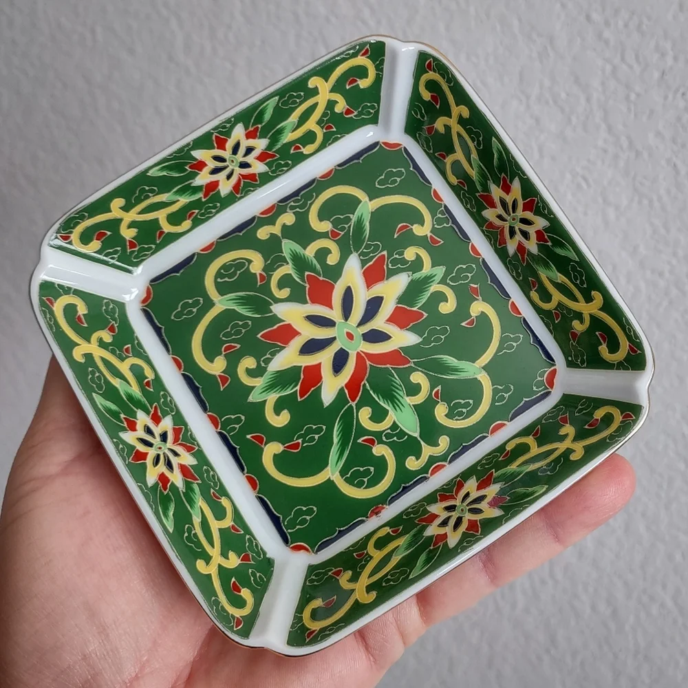 ‼️SOLD‼️ KASHMIR Takahashi Porcelain Hand decorated Trinket Dish Bowl VTG 1981 - Picture 8 of 8